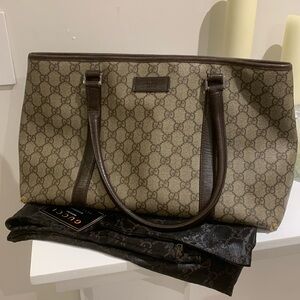 Gucci PVC and Leather Handbag with dust bag and Authenticity Card- AS IS
